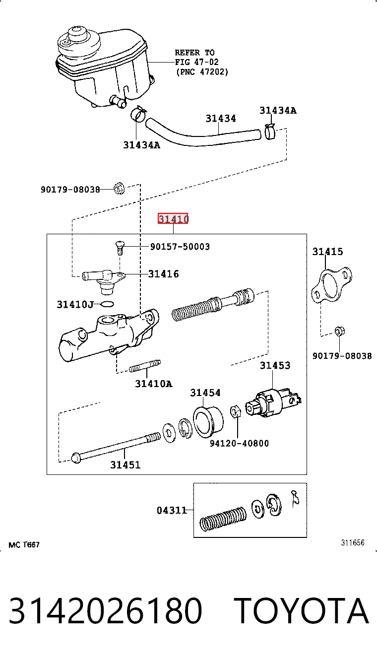 Bomba de embrague Toyota Hiace III