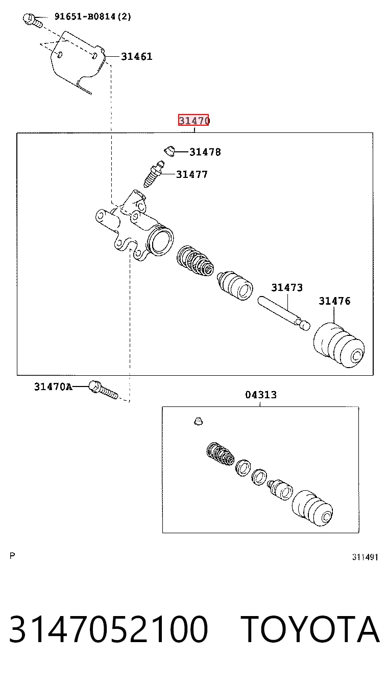 Cilindro receptor embrague Yaris hatchback (2005-2011) original desde 41,37 €