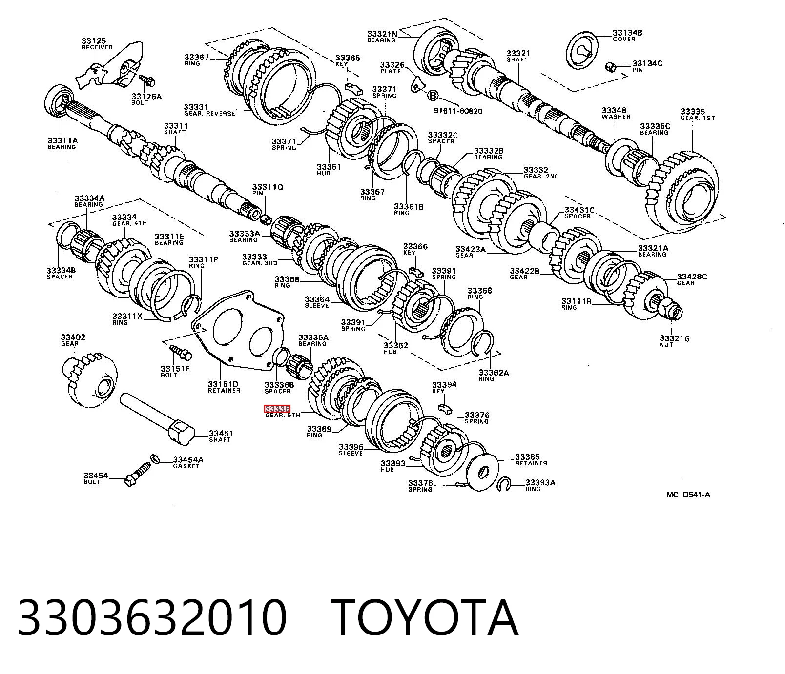 Comprar Piñón conductor de quinta velocidad Toyota Camry  V2 a bajo precio