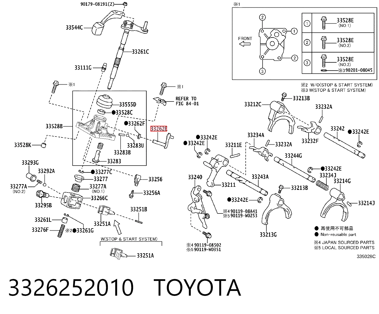 3326252010 Toyota