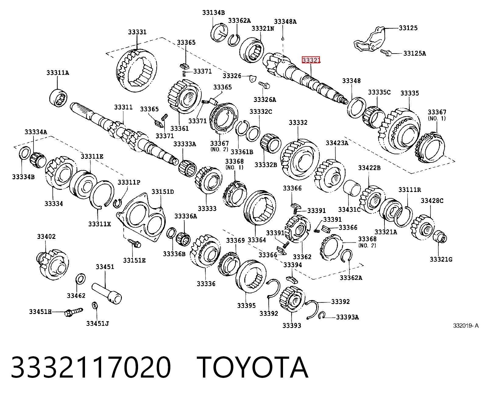 3332117020 Toyota