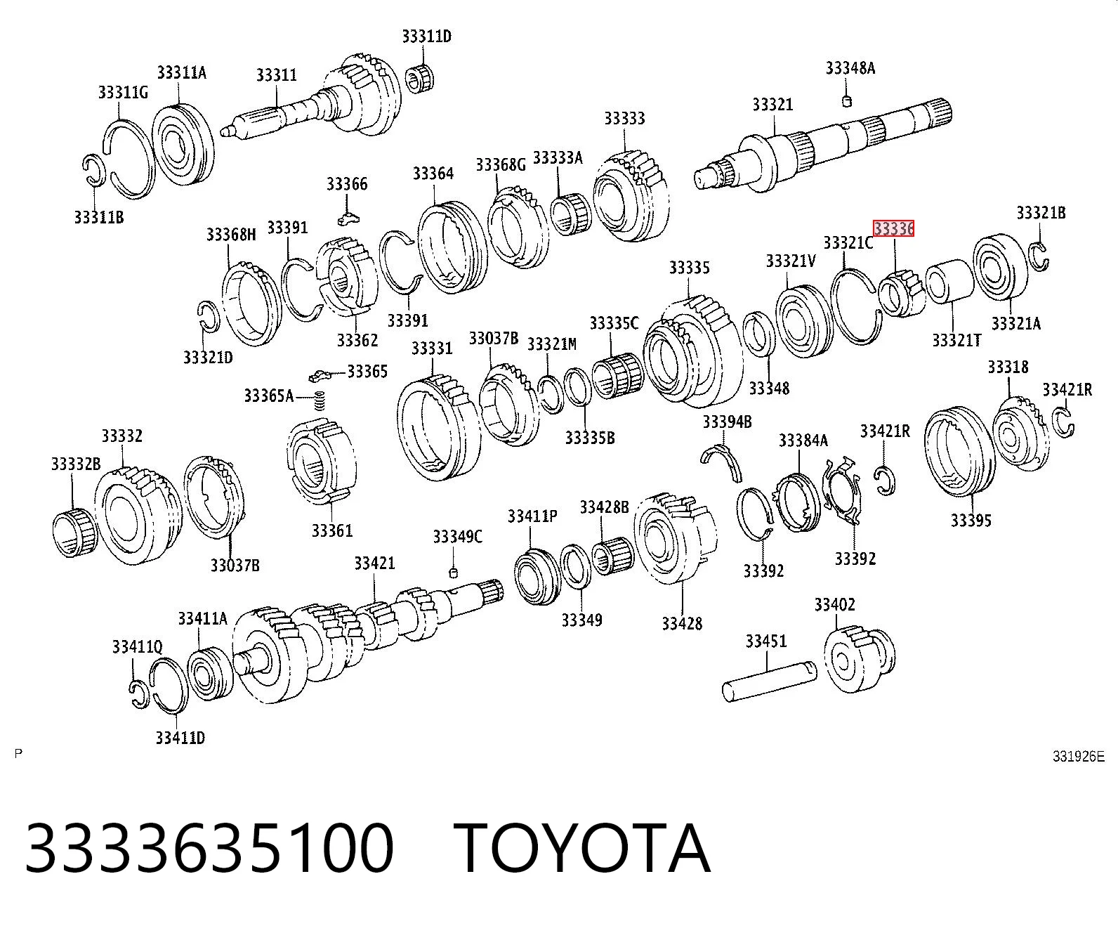 Comprar Piñón conductor de quinta velocidad Toyota Hilux N a bajo precio