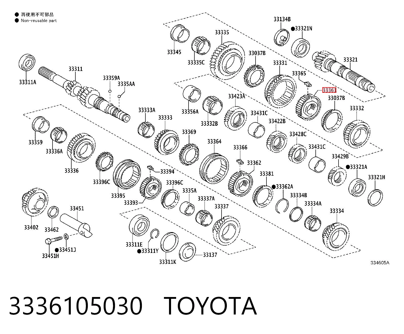 3336105030 Toyota
