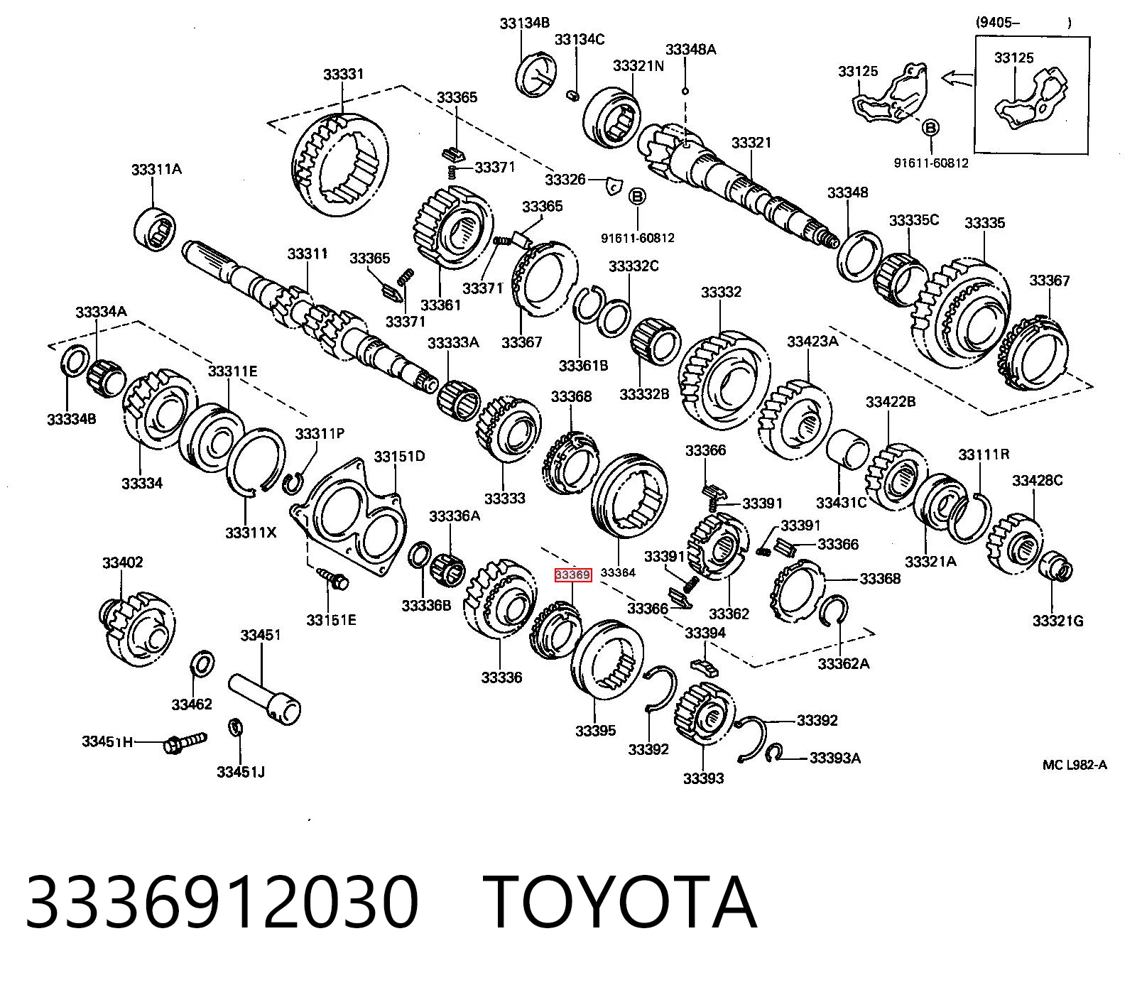 3336912030 Toyota Anillo sincronizador