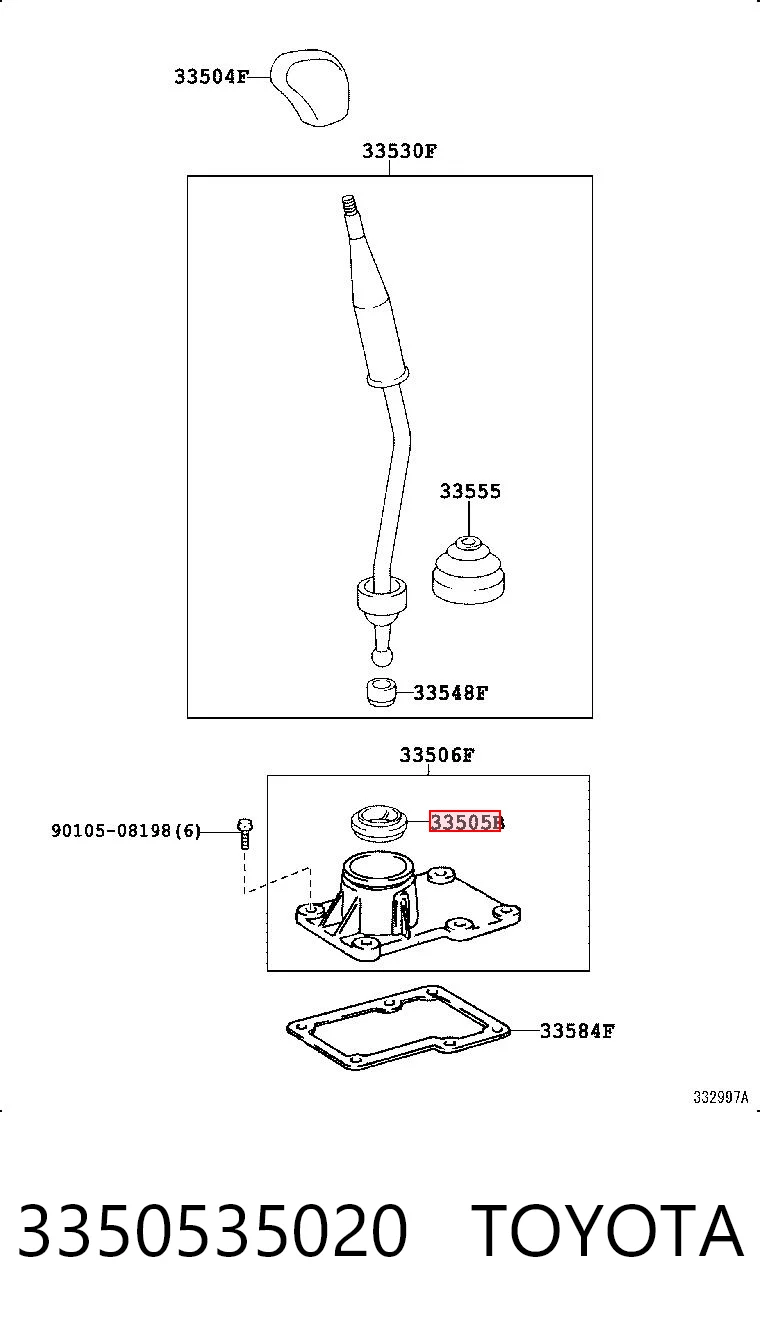 Casquillo palanca cambio para Toyota Hilux  KUN15