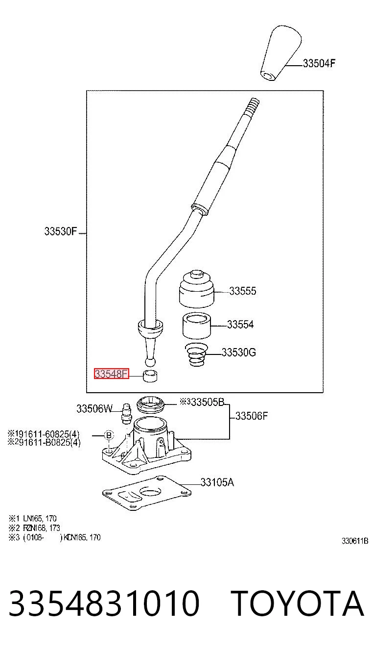 Casquillo palanca cambio para Toyota Hilux  N
