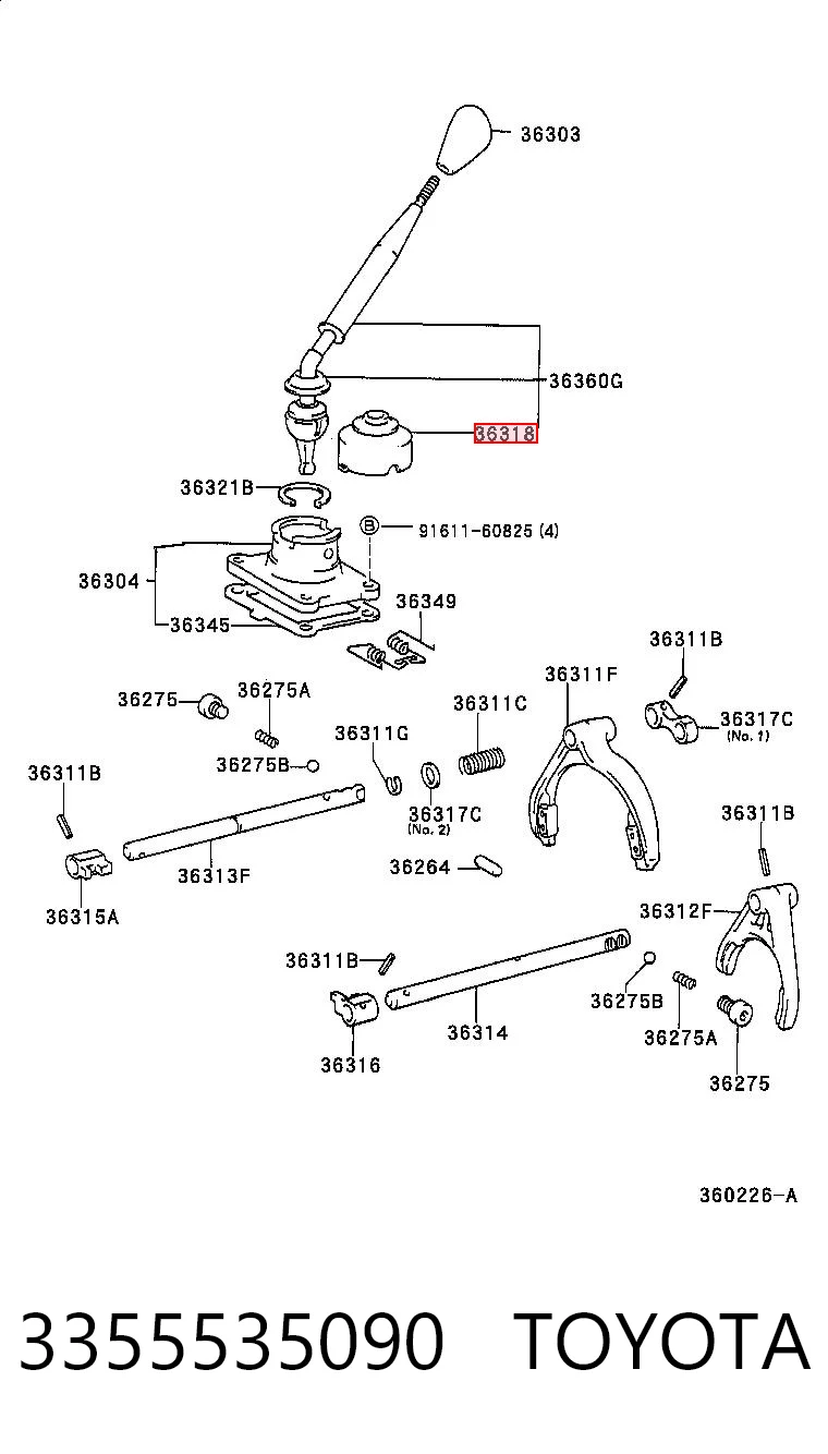 Comprar Fuelle de la palanca selectora de cambios Toyota 4 Runner N130 a bajo precio