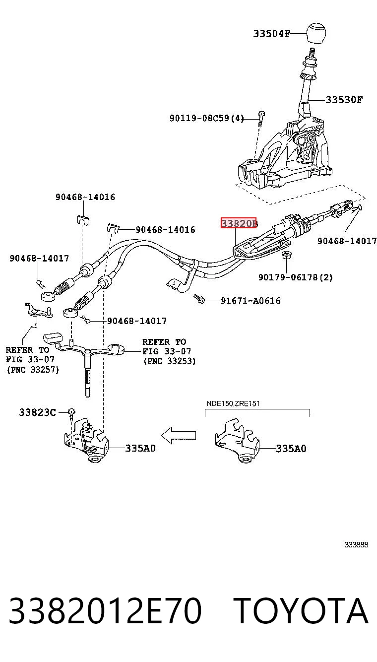 Cables de caja de cambios para Toyota Corolla E15