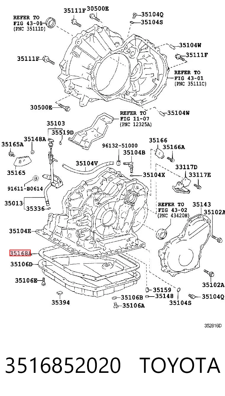 Junta del cárter de aceite de la caja de cambios para Toyota Corolla VERSO E12J