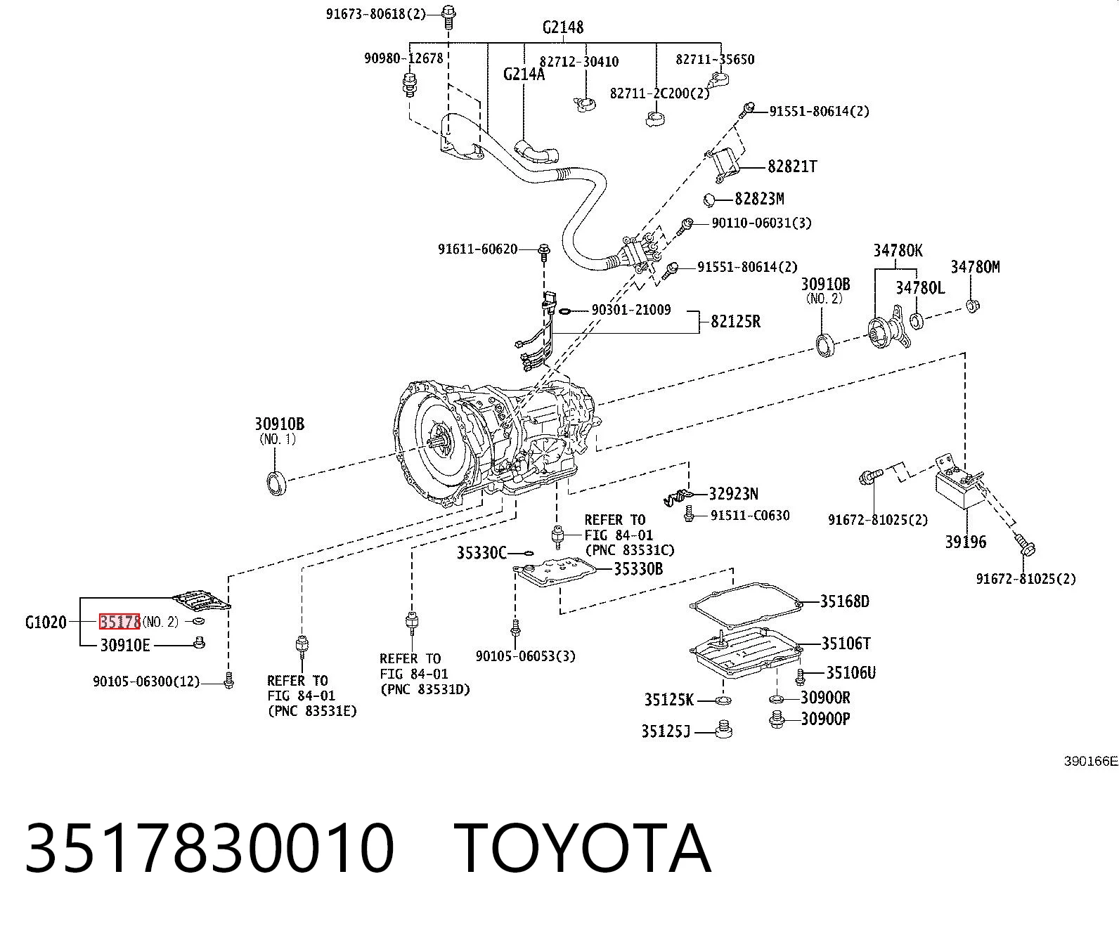 3517830010 Toyota Junta del cárter de aceite de la caja de cambios