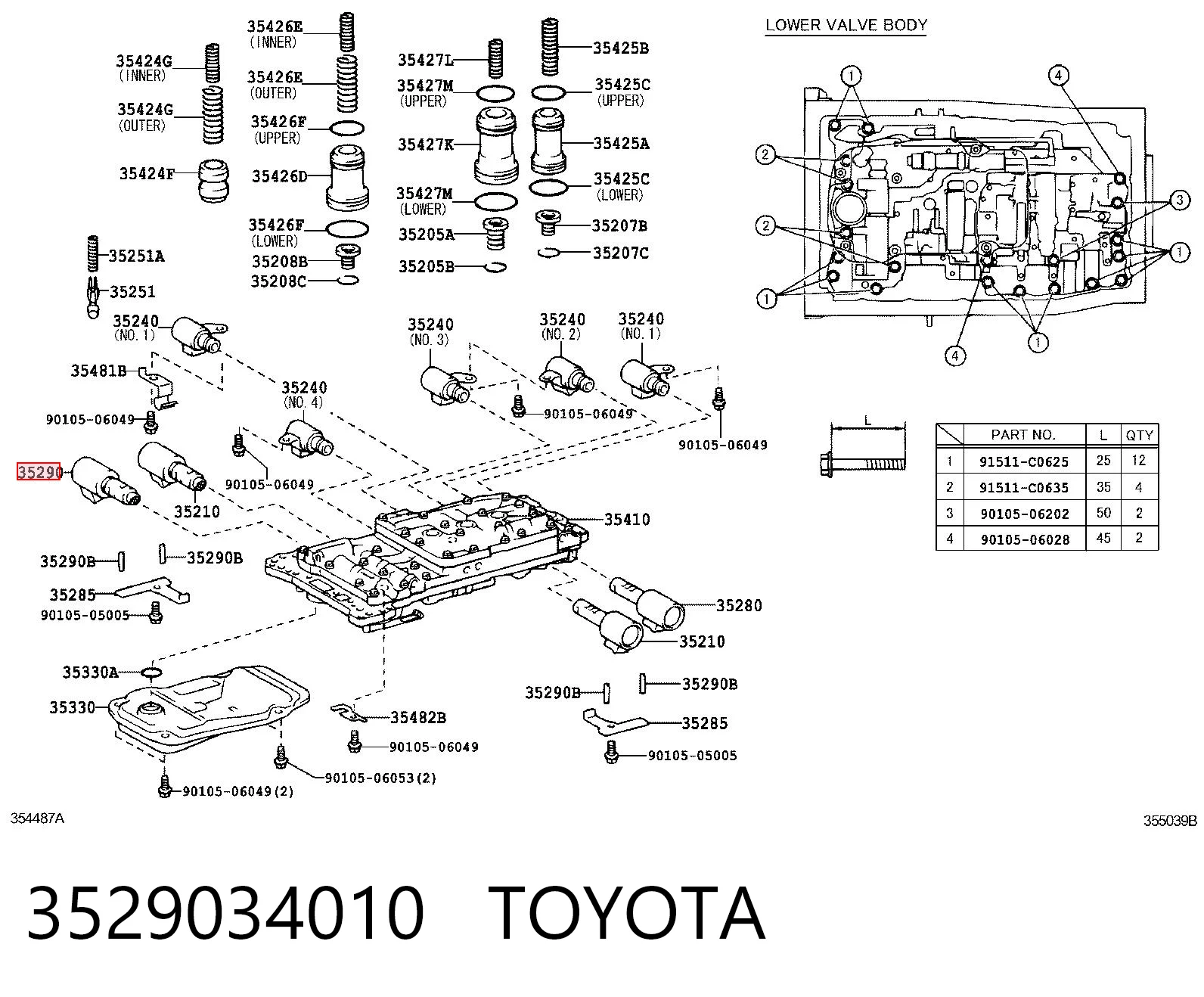 3529034010 Toyota Filtro hidráulico transmisión automática