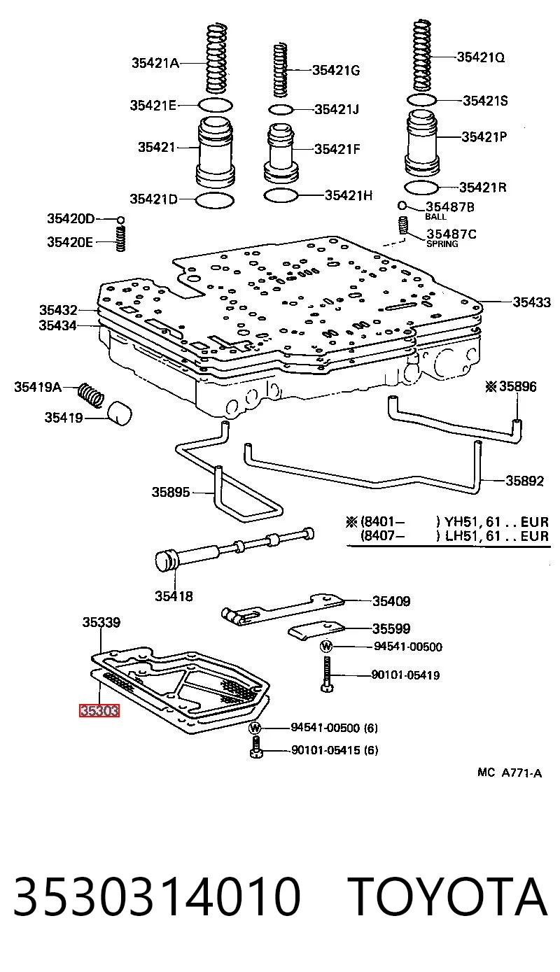 Tubo de aspiración de aceite para Toyota Hiace IV H1, H2