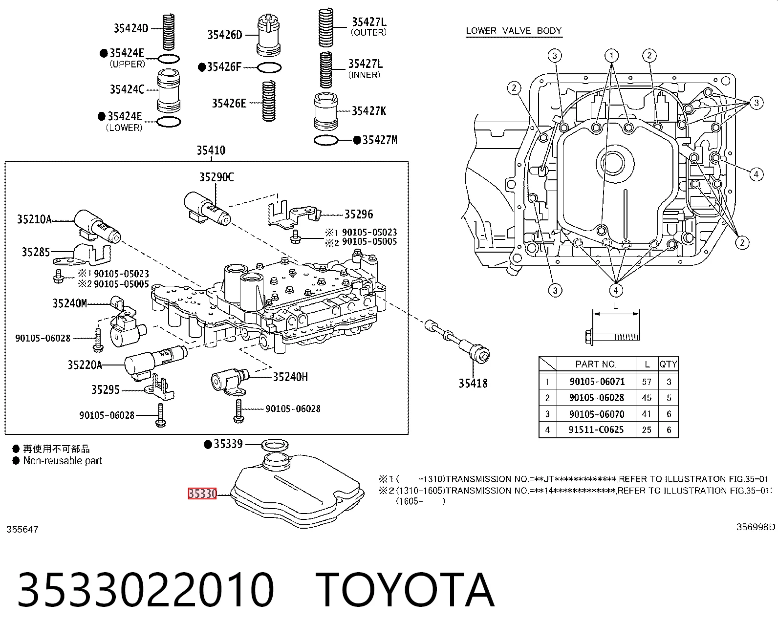  Filtro de transmisión automática Toyota Avensis 
