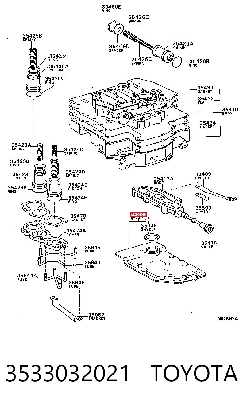 Filtro de transmisión automática Toyota Camry II sedán (V2) (1986 - 1991) precio, desde 19,93 EUR