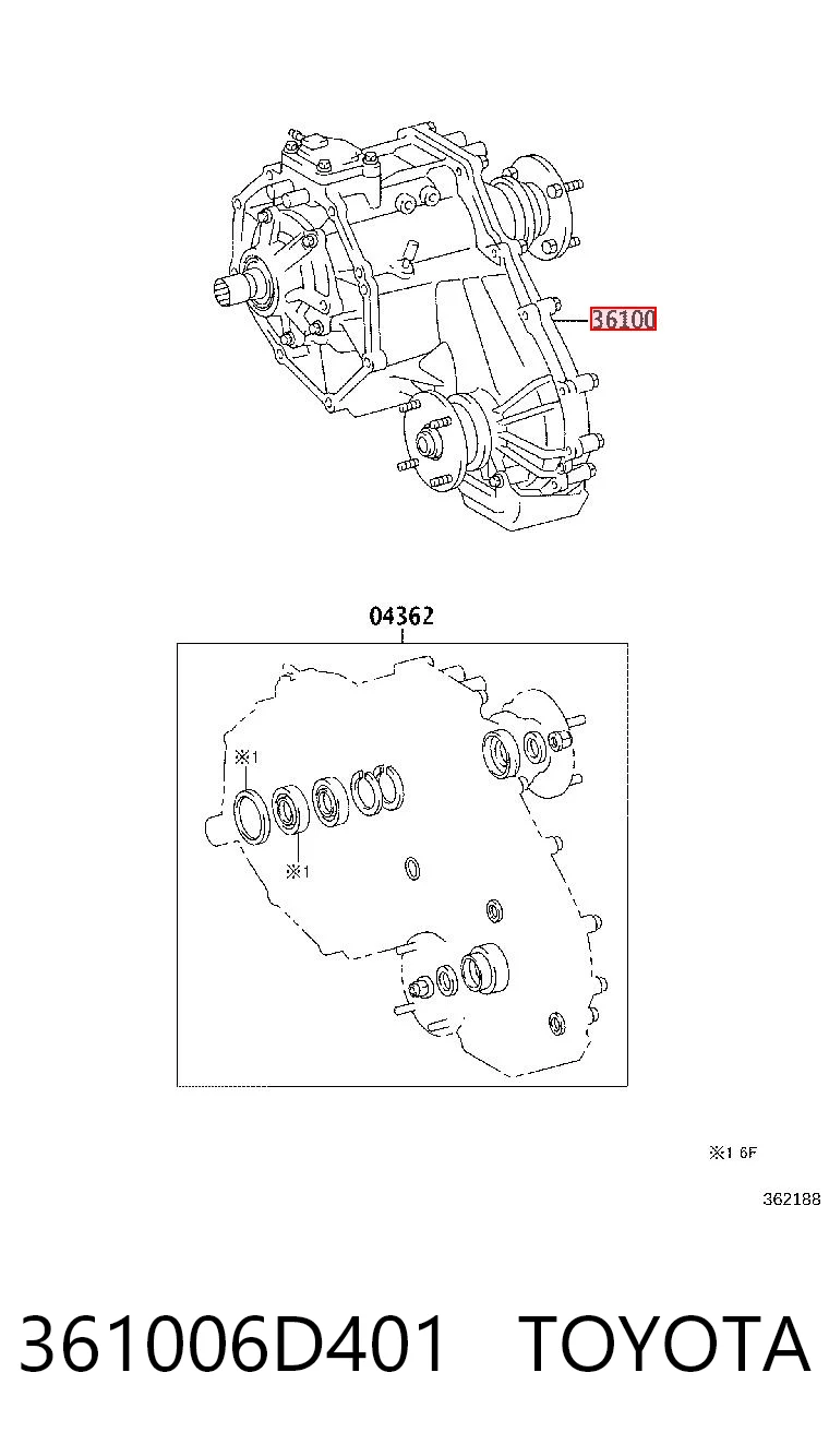 361006D401 Toyota Caja de transferencia