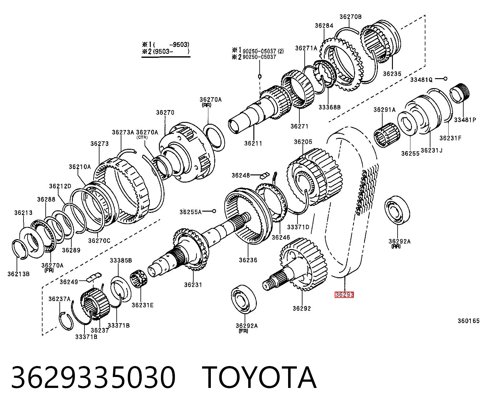 3629335030 Toyota Cadena de la caja de transferencia