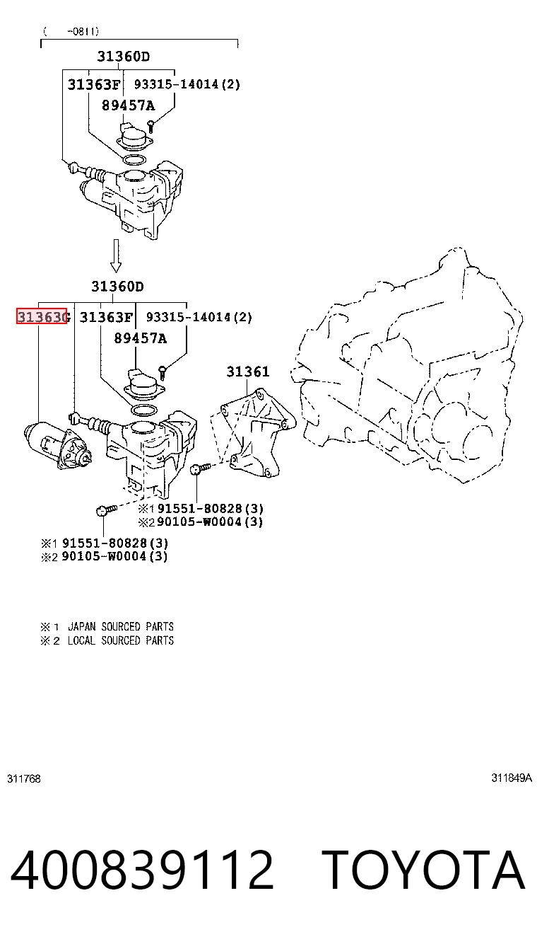 400839112 Toyota Motor eléctrico del actuador de embrague