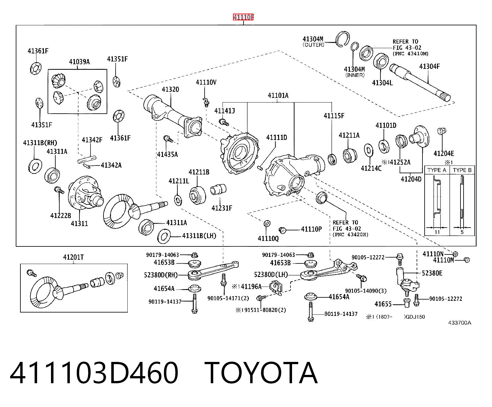 411103D460 Toyota