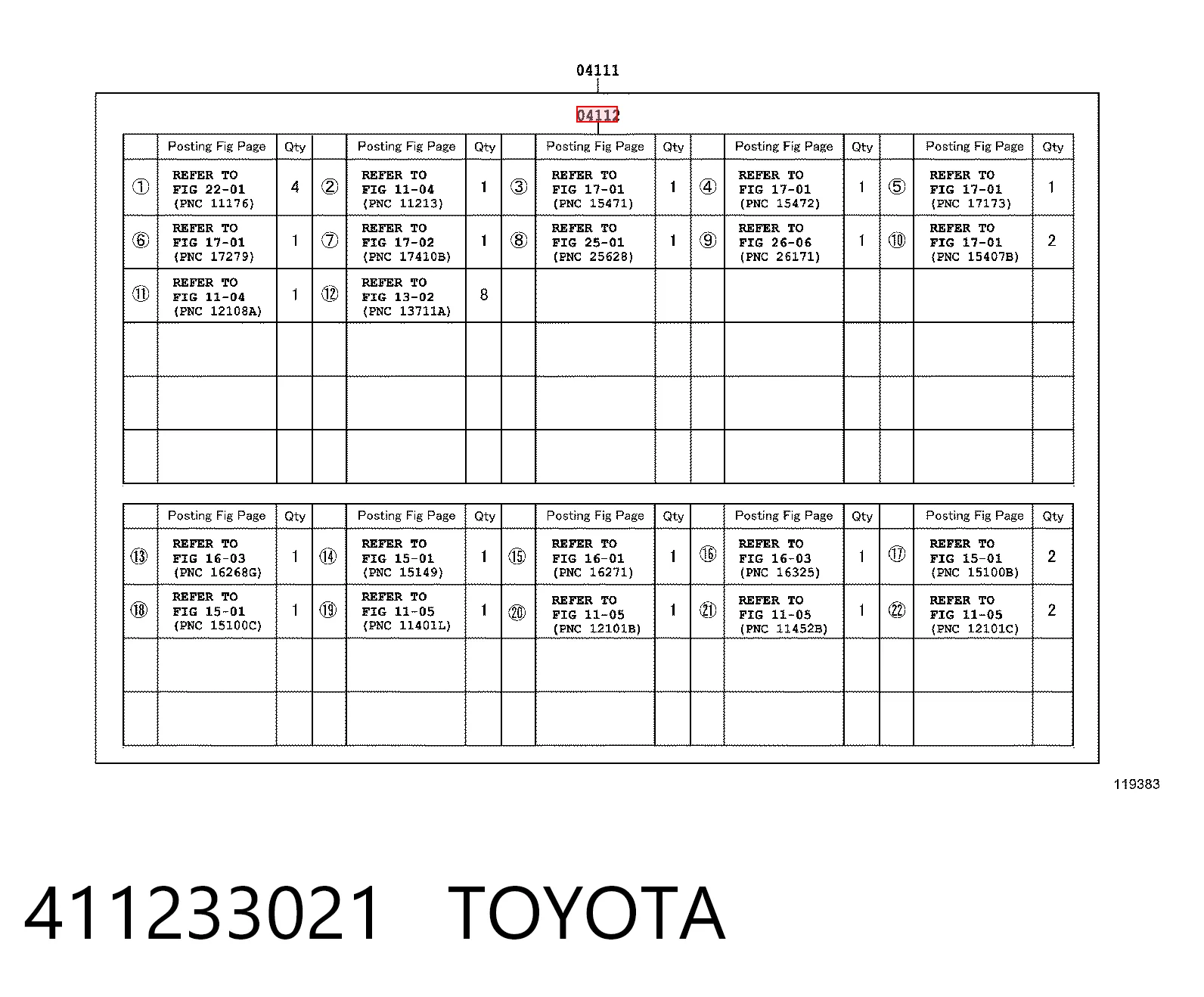411233021 Toyota