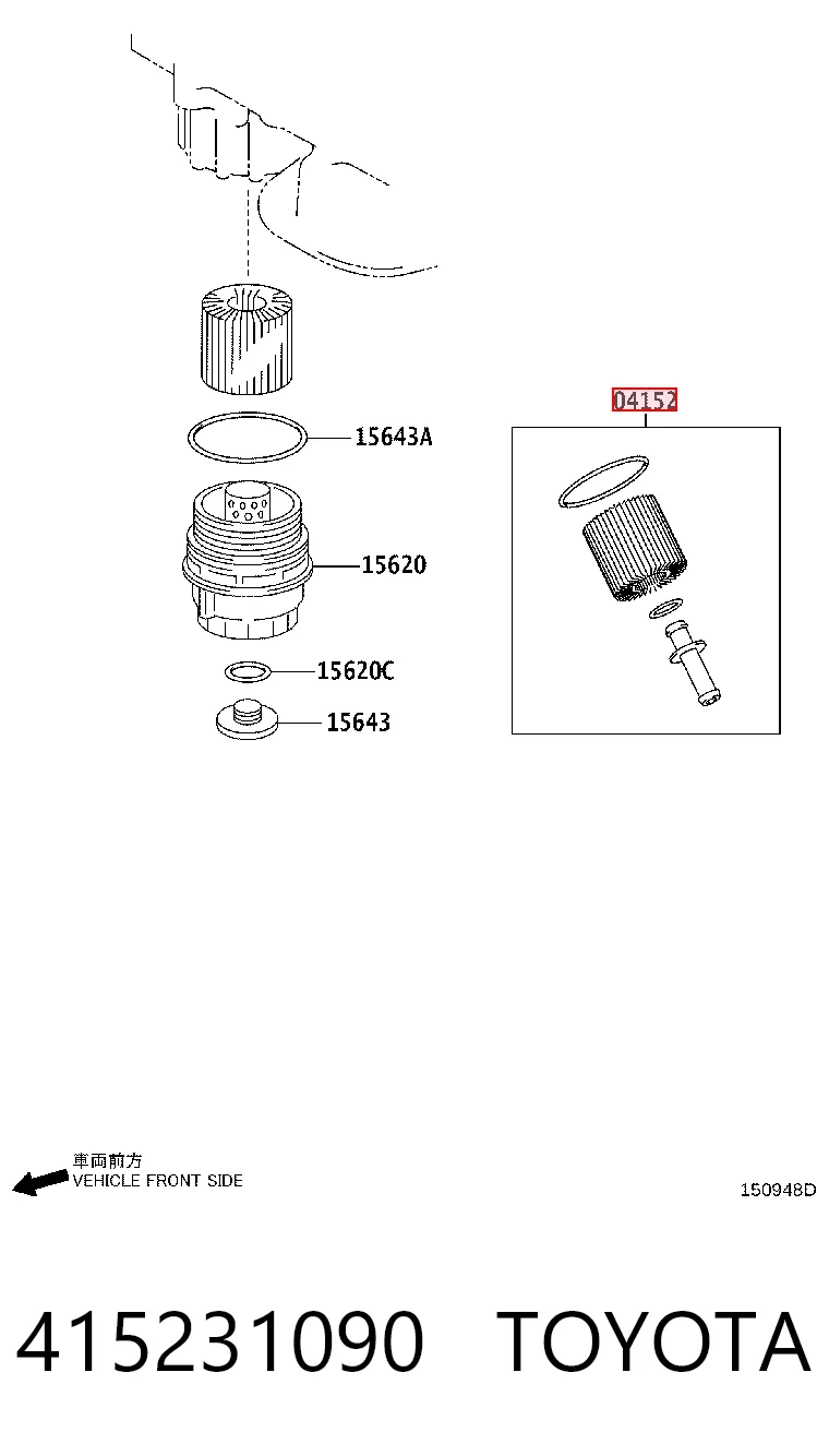 415231090 Toyota Filtro aceite