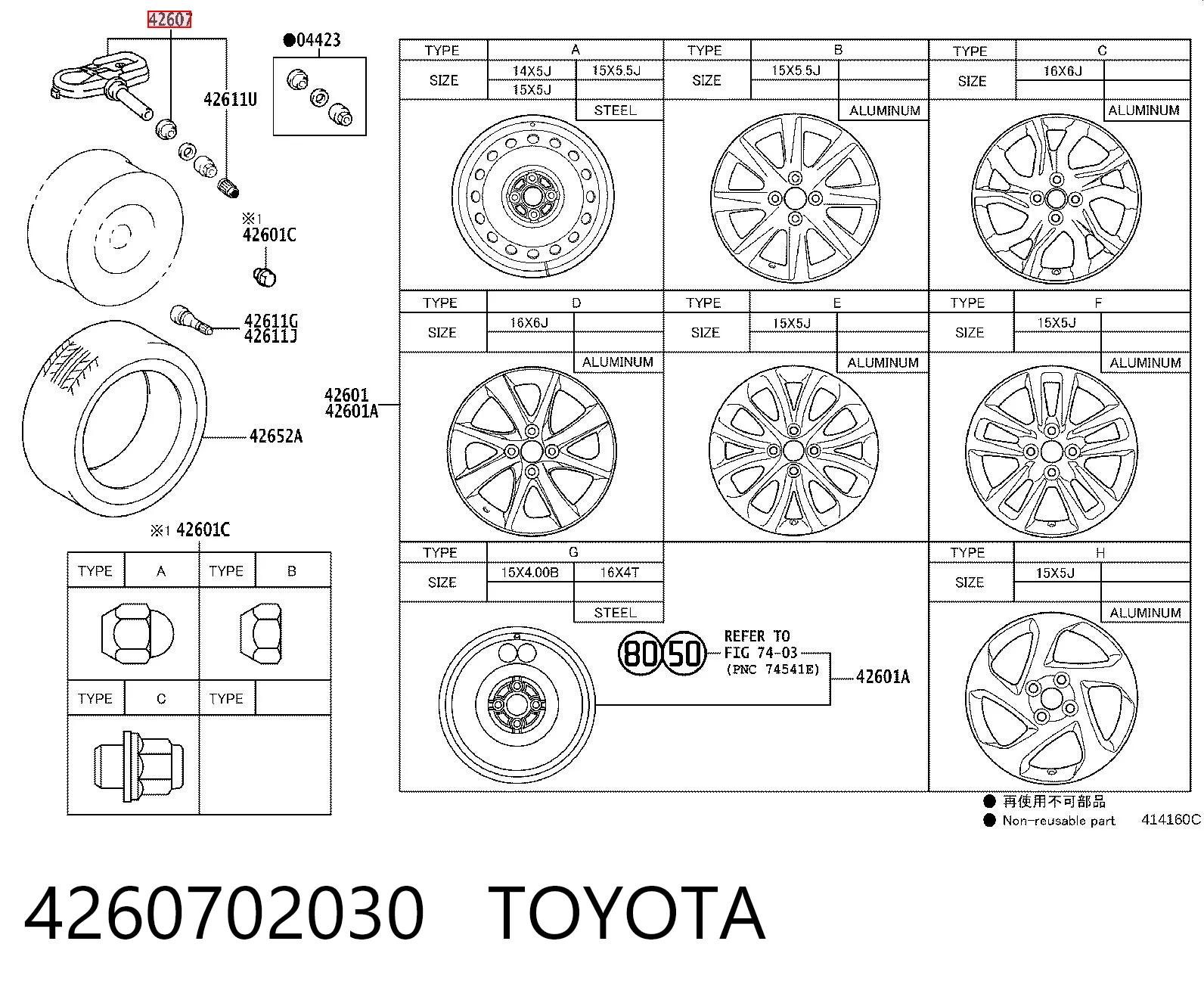 4260702030 Toyota Sensor de presión de neumáticos (TPMS)