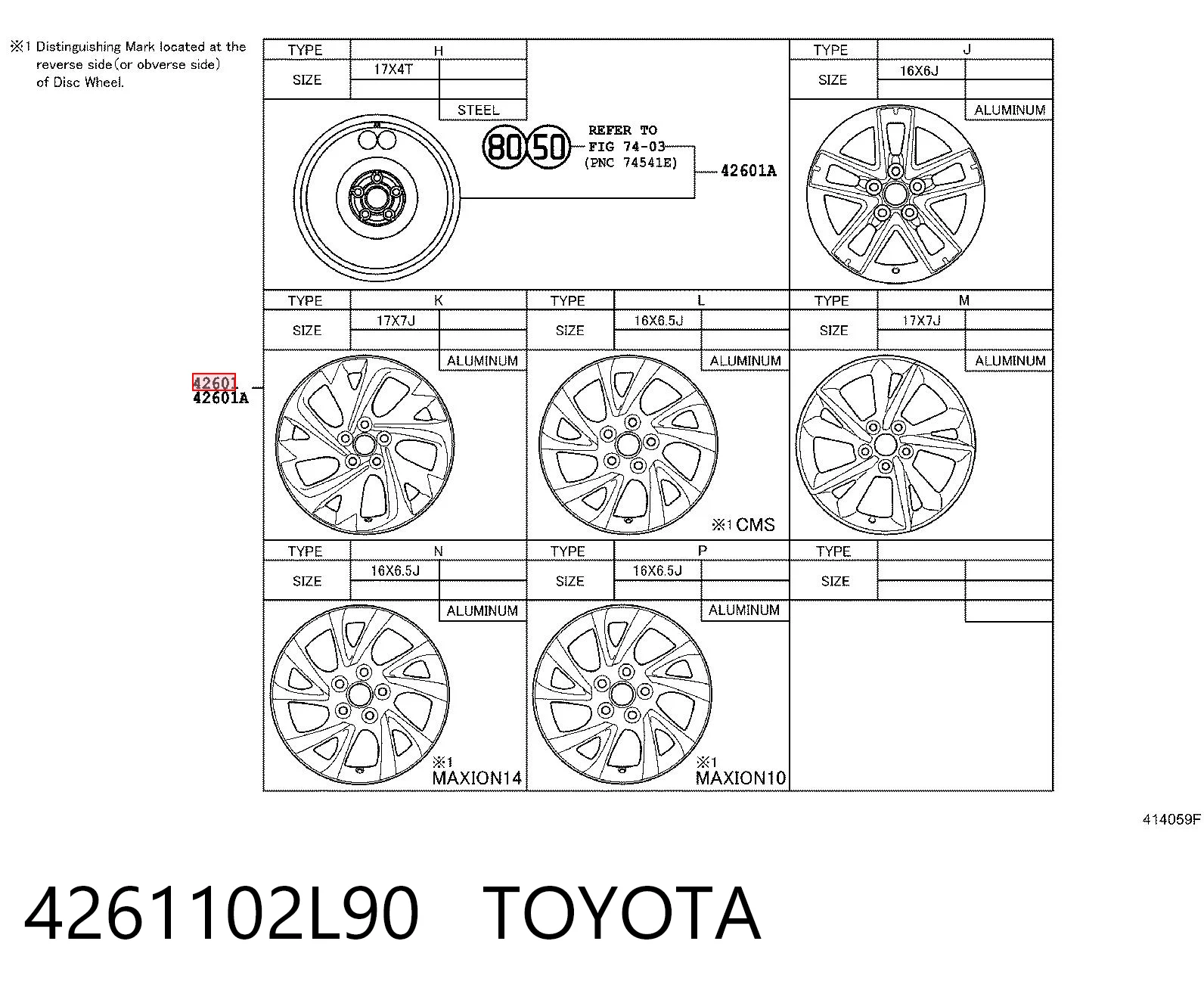 4261102L90 Toyota