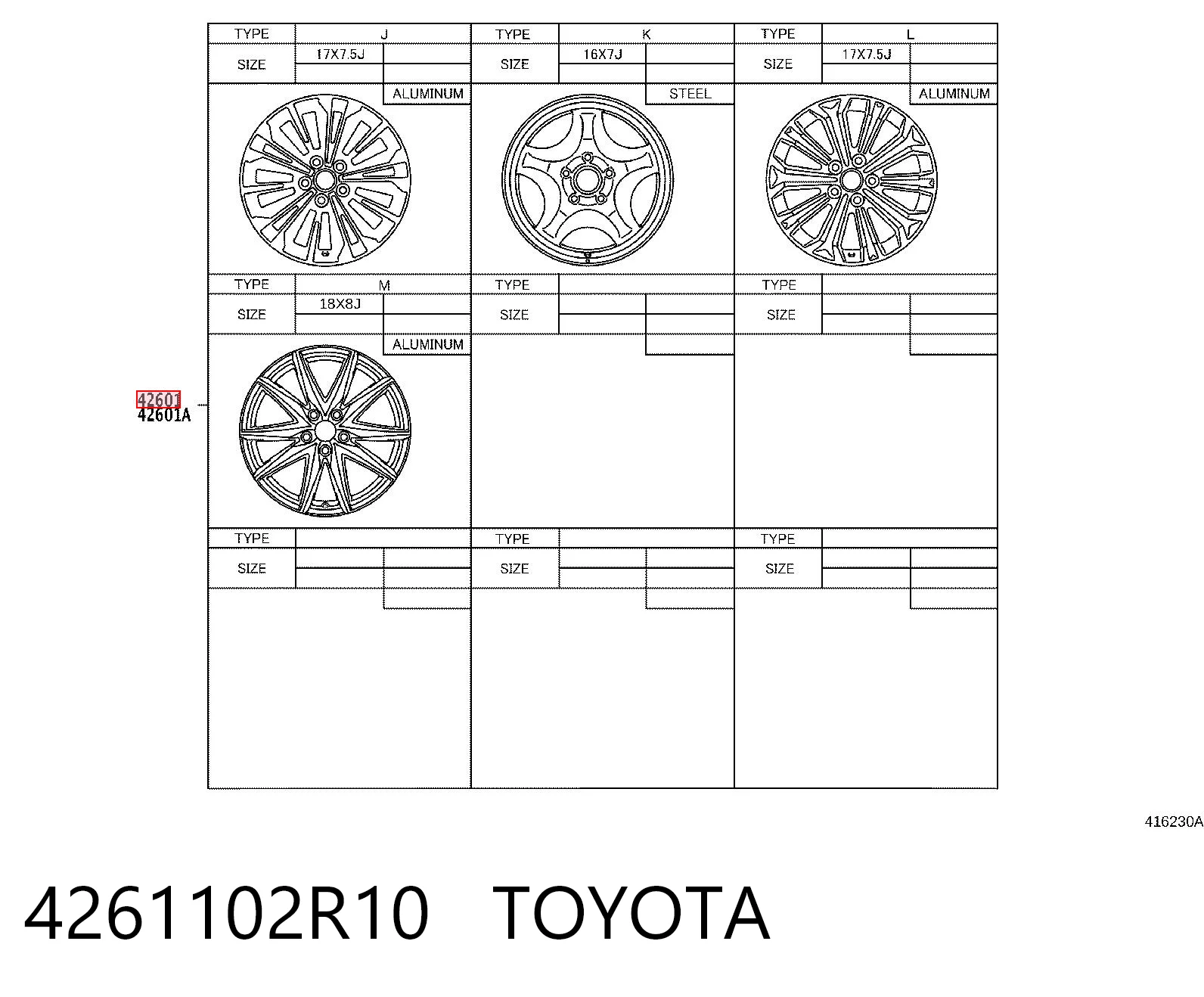 4261102R10 Toyota