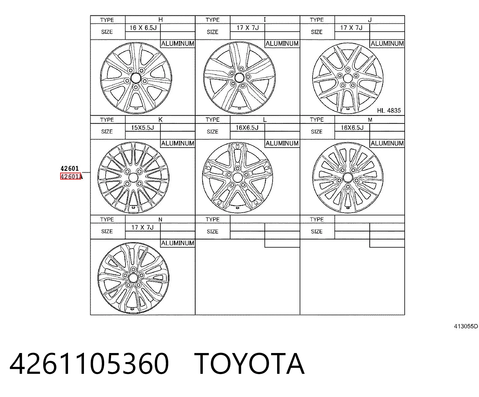 4261105360 Toyota
