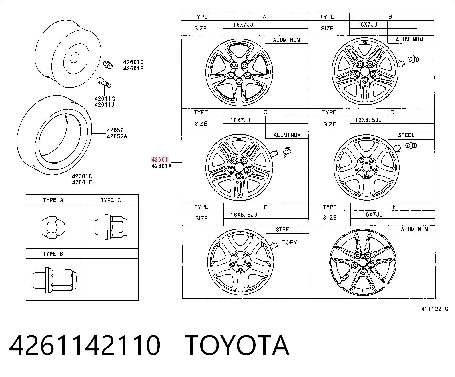 4261142110 Toyota