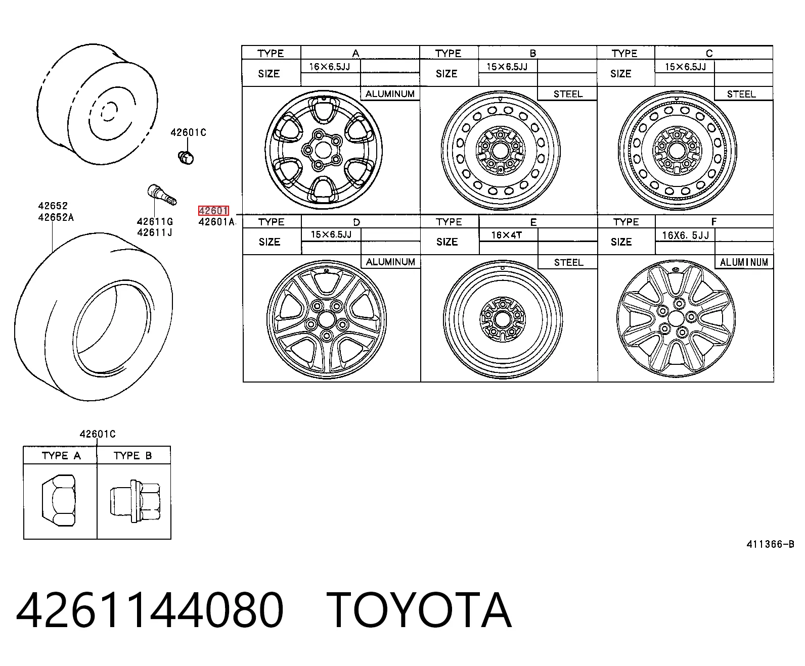 4261144080 Toyota