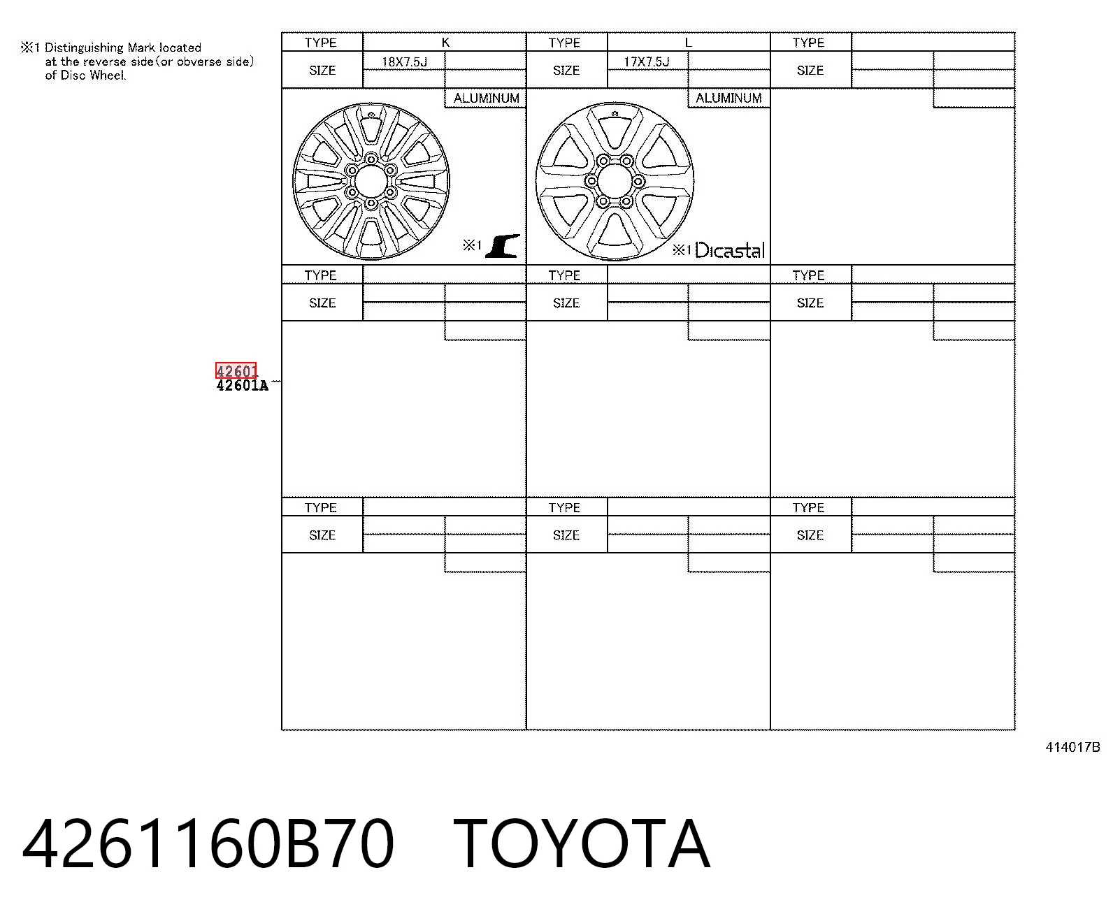 4261160B70 Toyota
