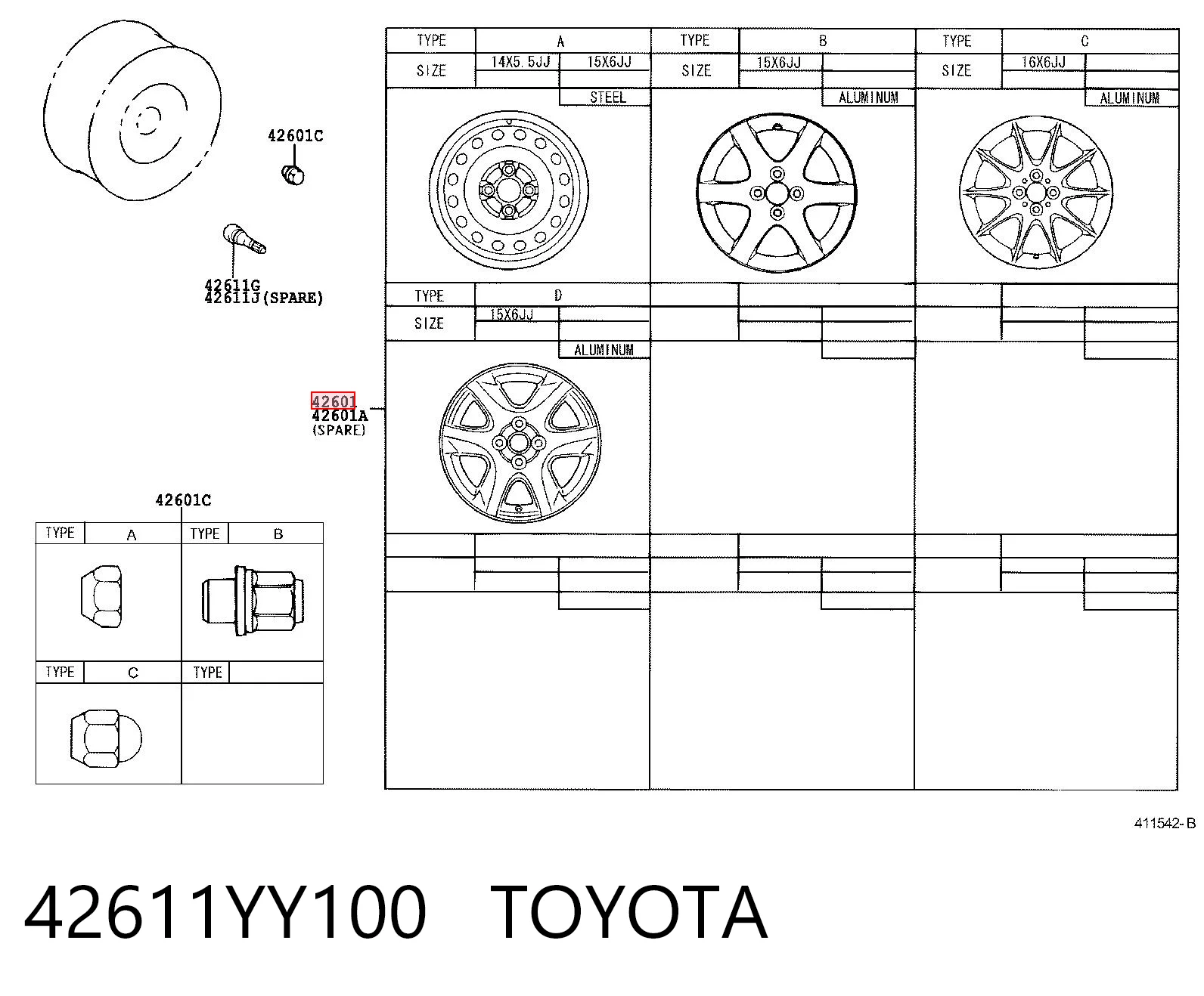 42611YY100 Toyota