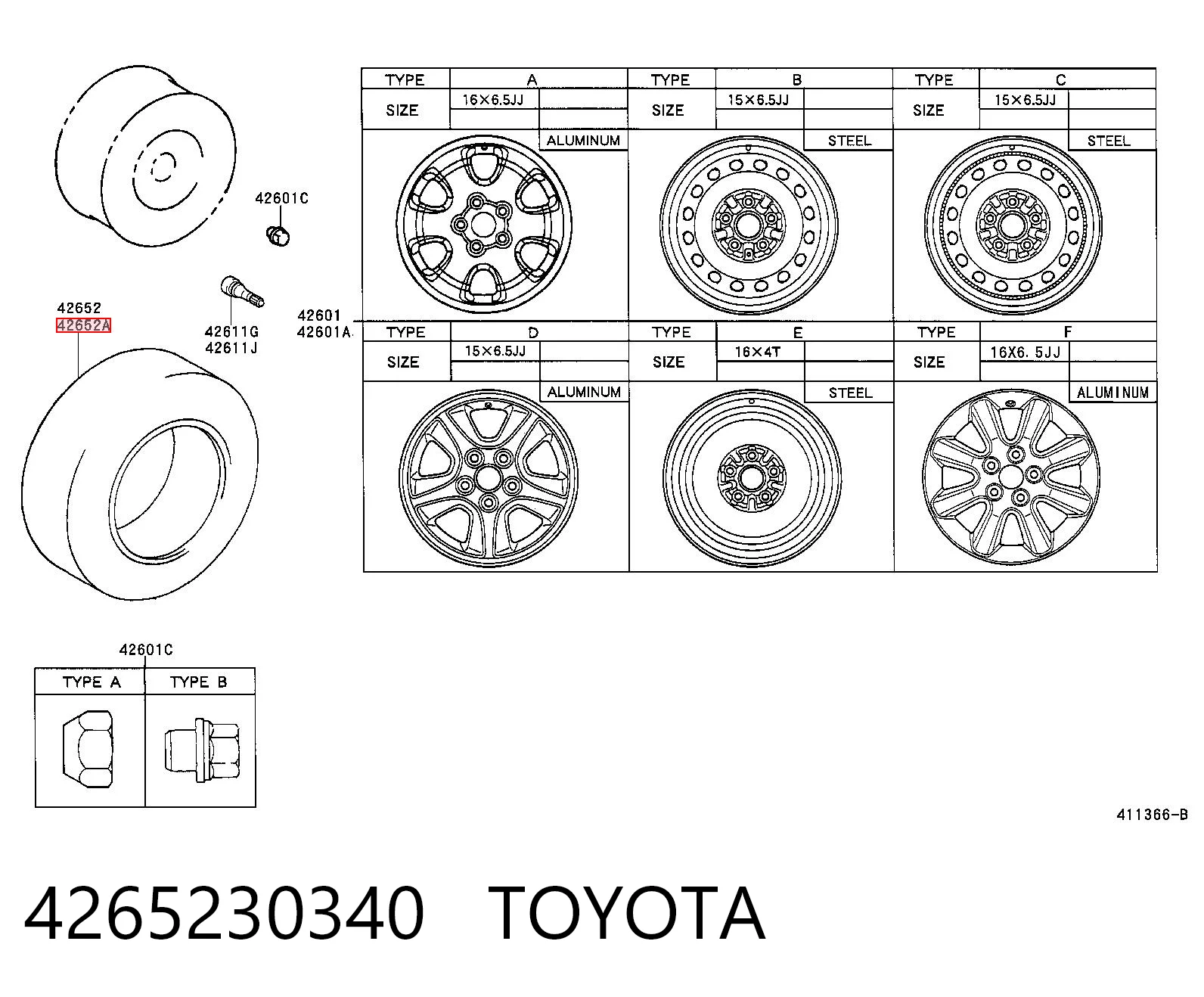 4265230340 Toyota
