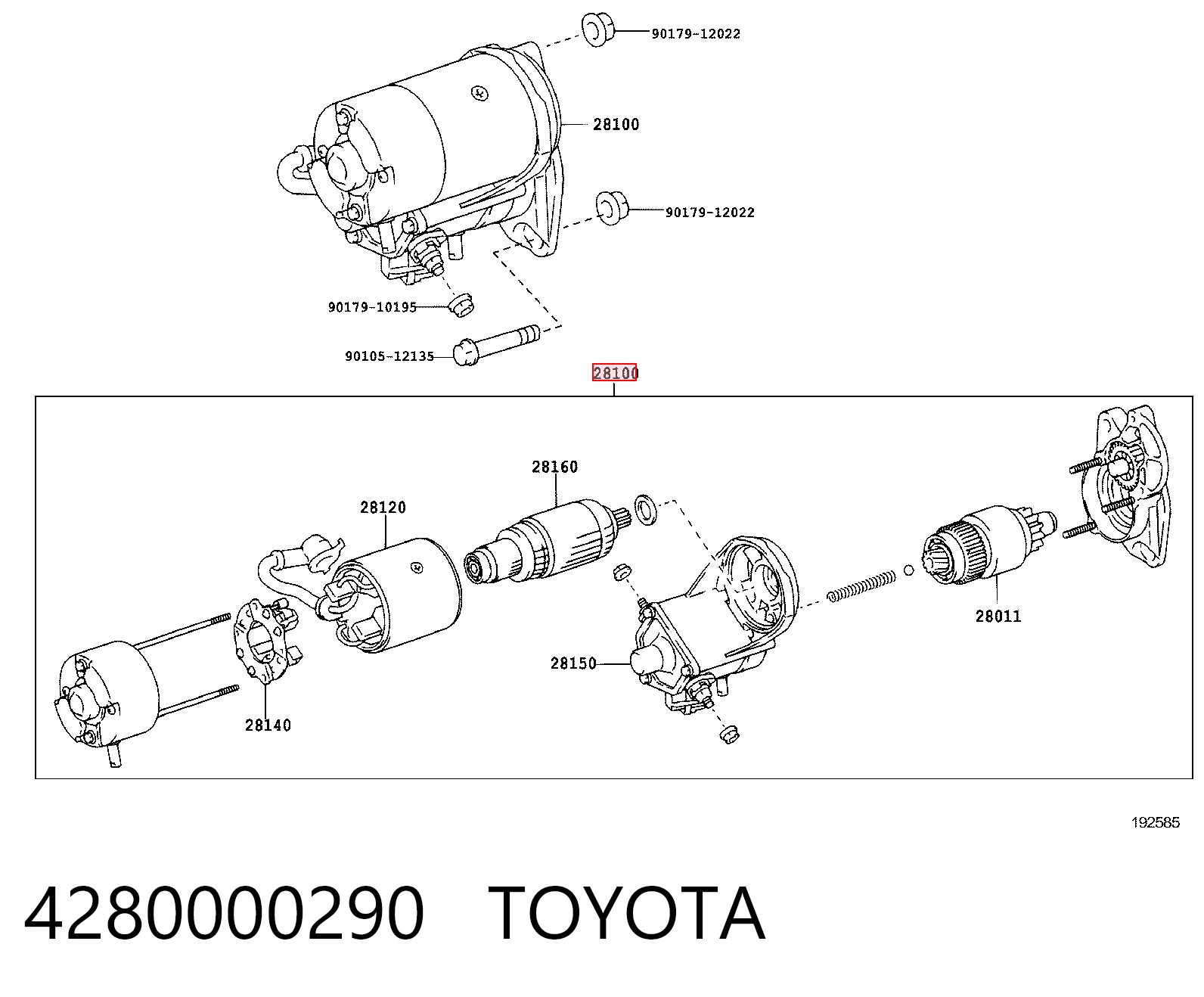 Motor de arranque 4280000290 TOYOTA