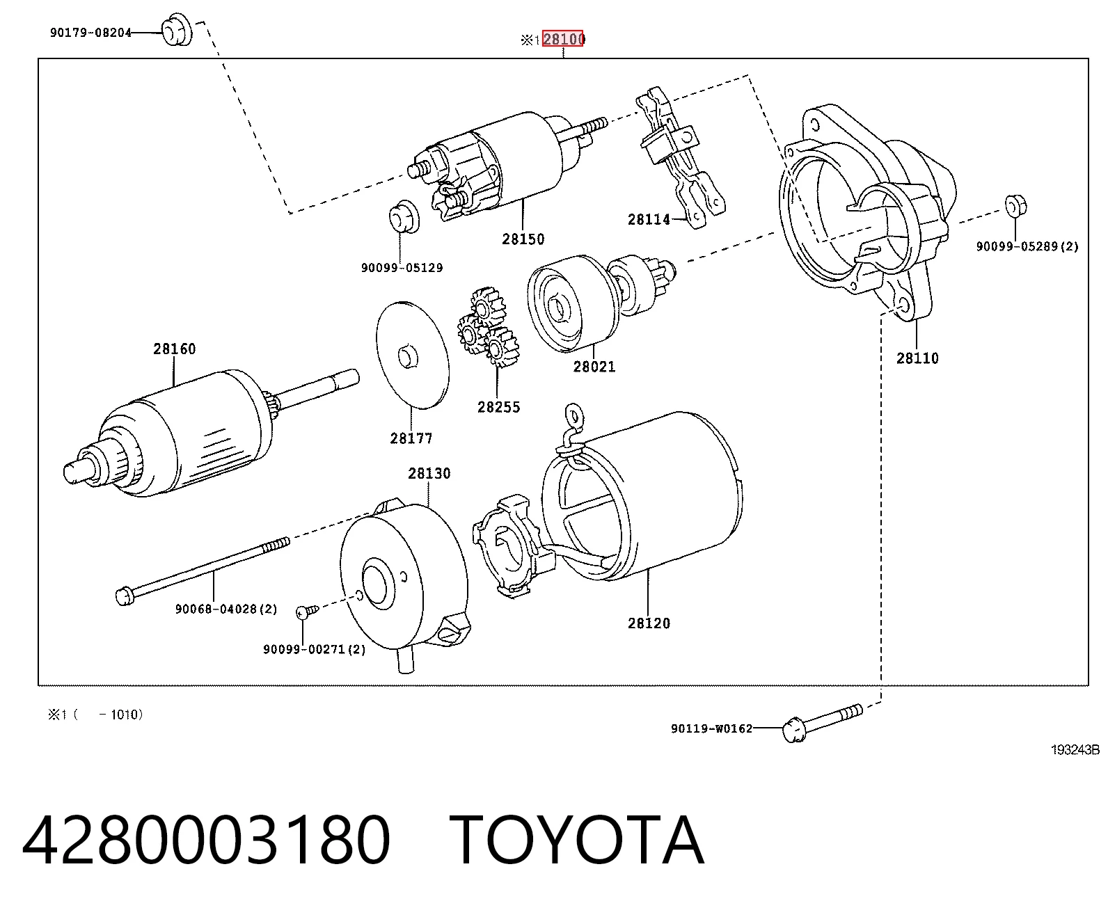 4280003180 Toyota Arranque motores