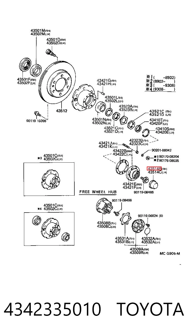4342335010 Toyota Cubierta de la Llanta