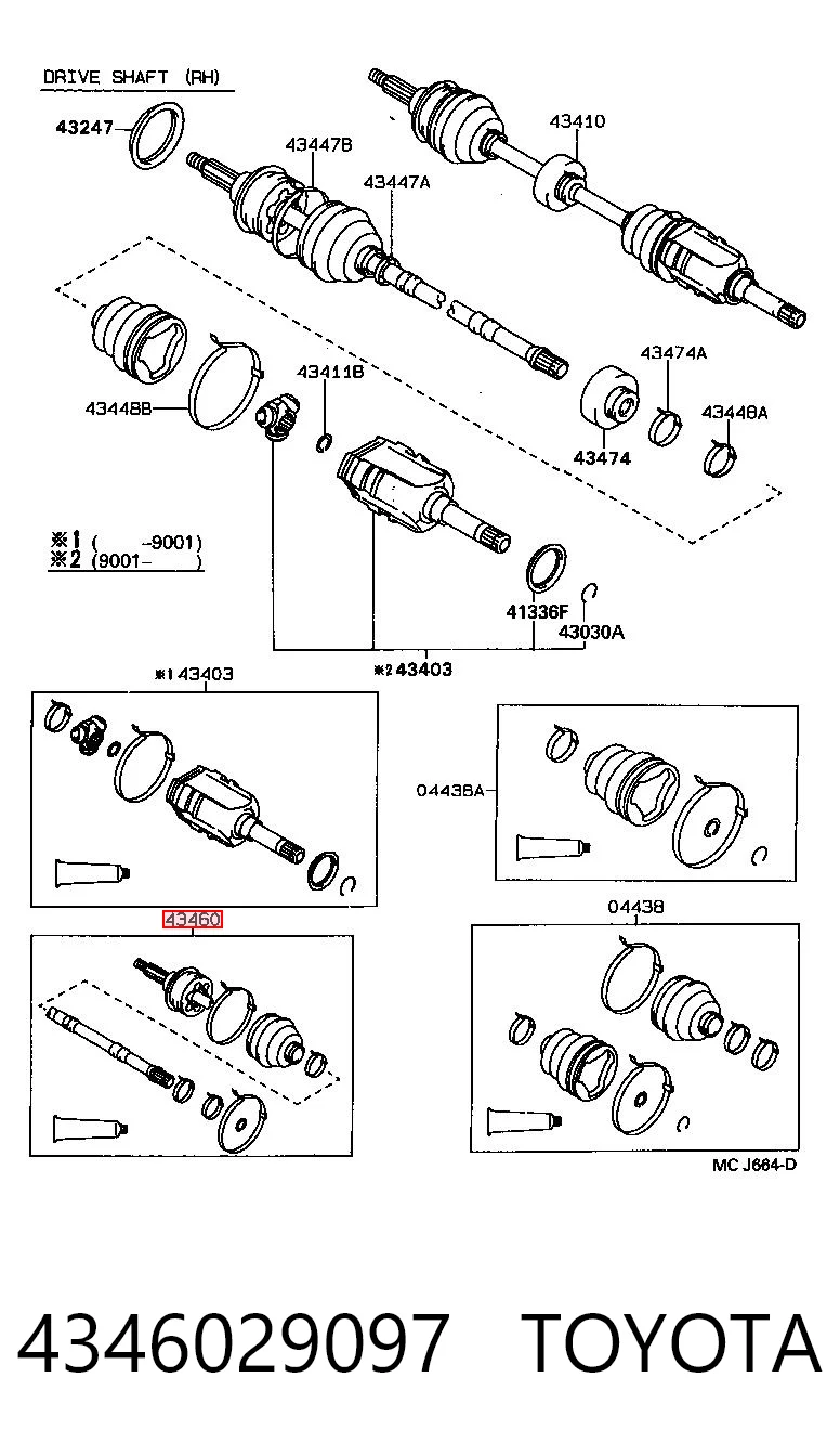 Semieje para Toyota Corolla E11