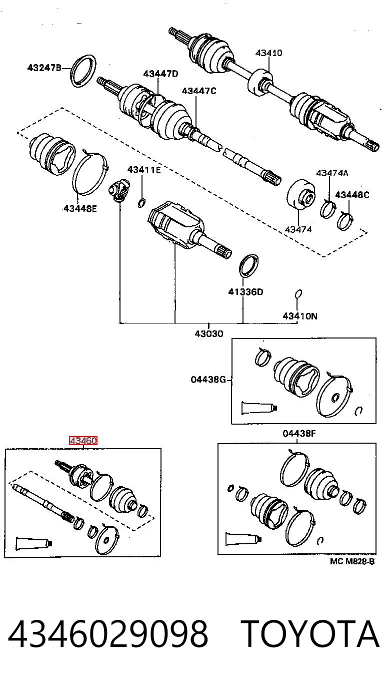 Semieje trasero Toyota Corolla (1997-2001)