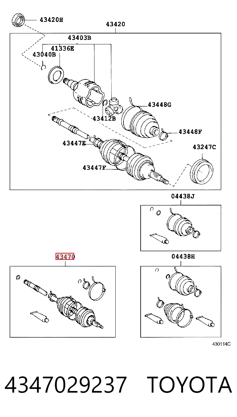 Junta homocinética exterior delantera Corolla sedán (1997-2001) original desde 35,48 €