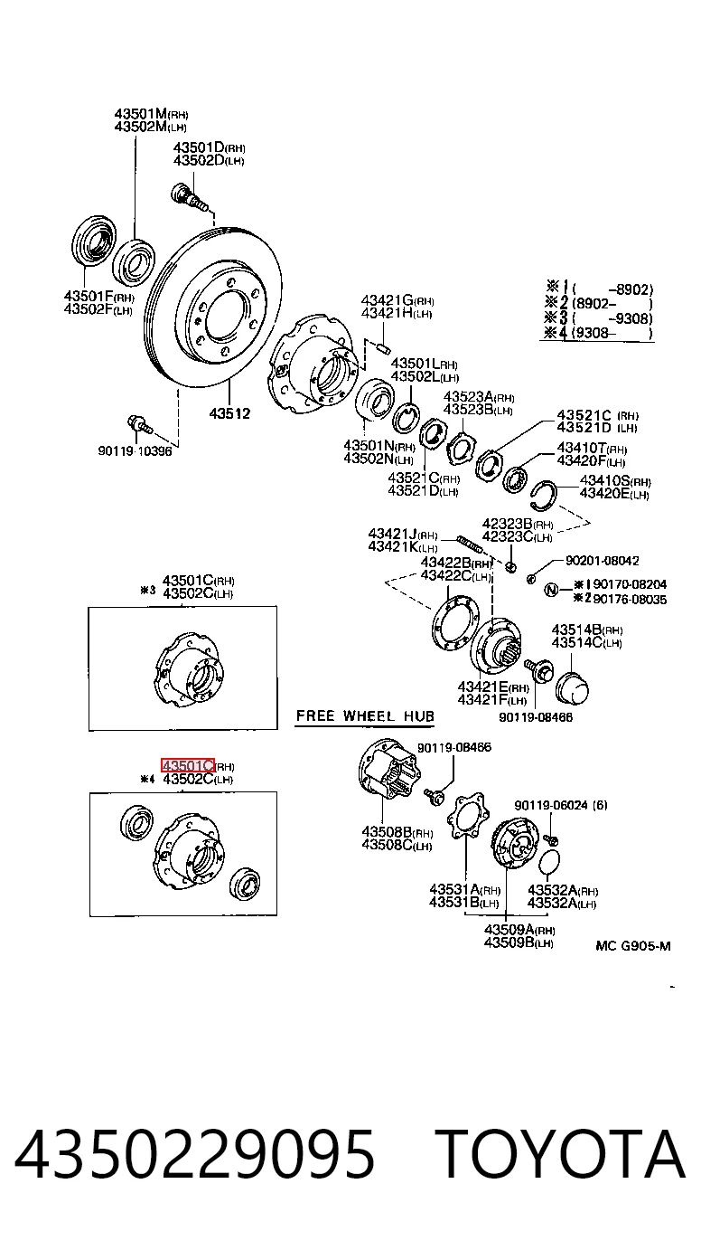 4350229095 Toyota