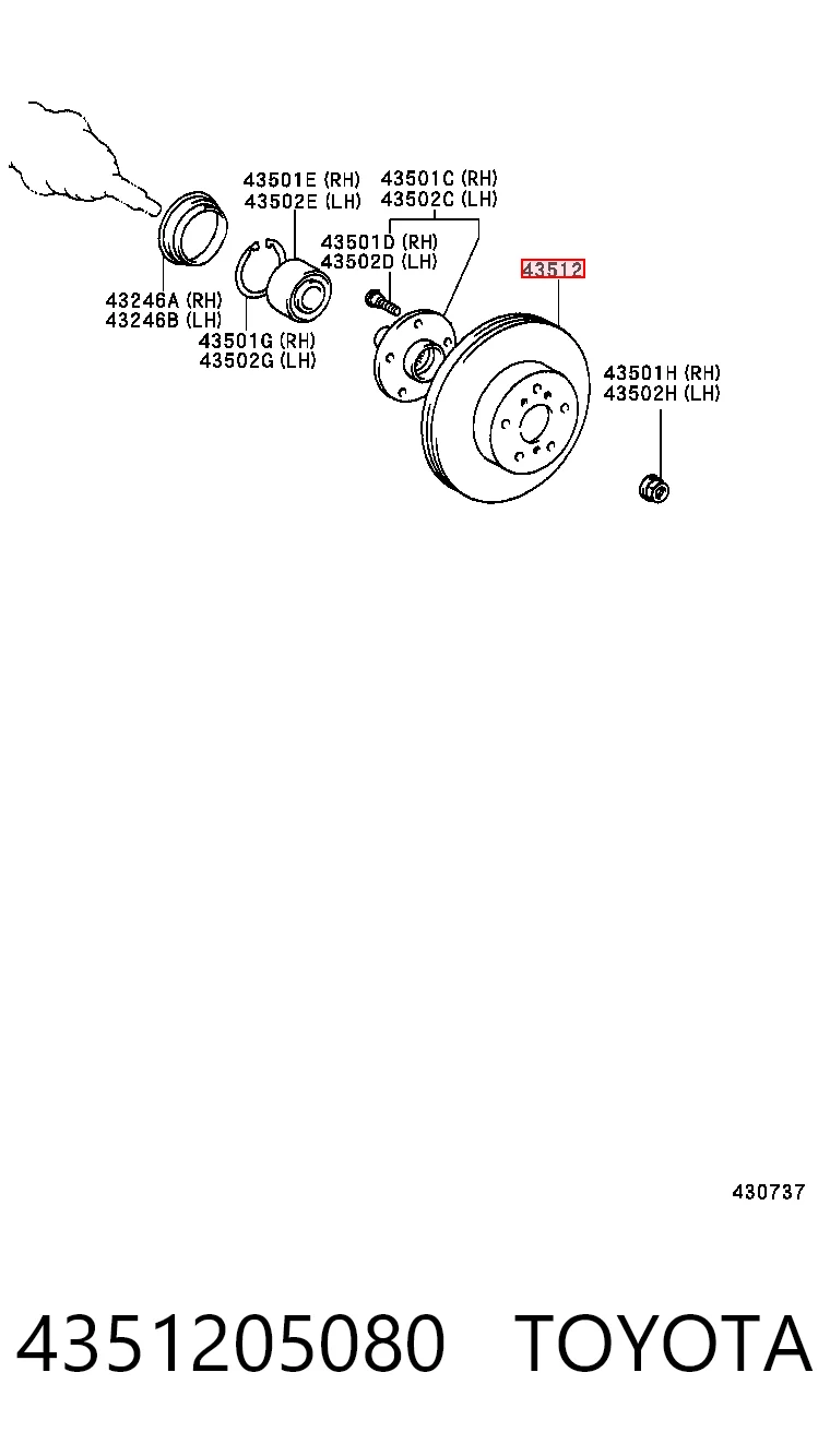 4351205080 Toyota Discos