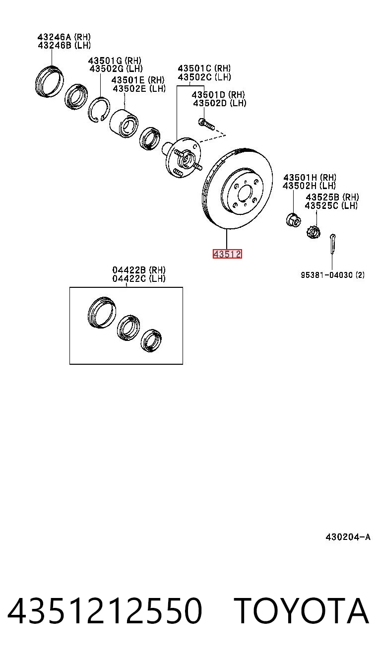 4351212550 Toyota Discos