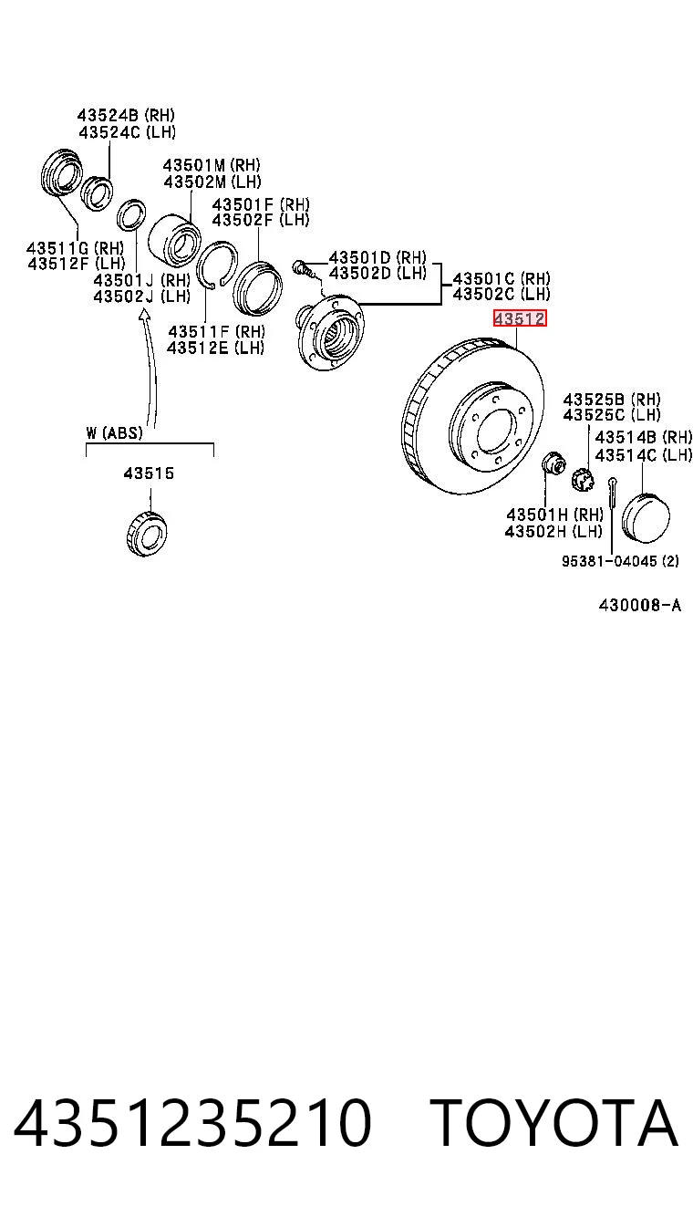 4351235210 Toyota Discos