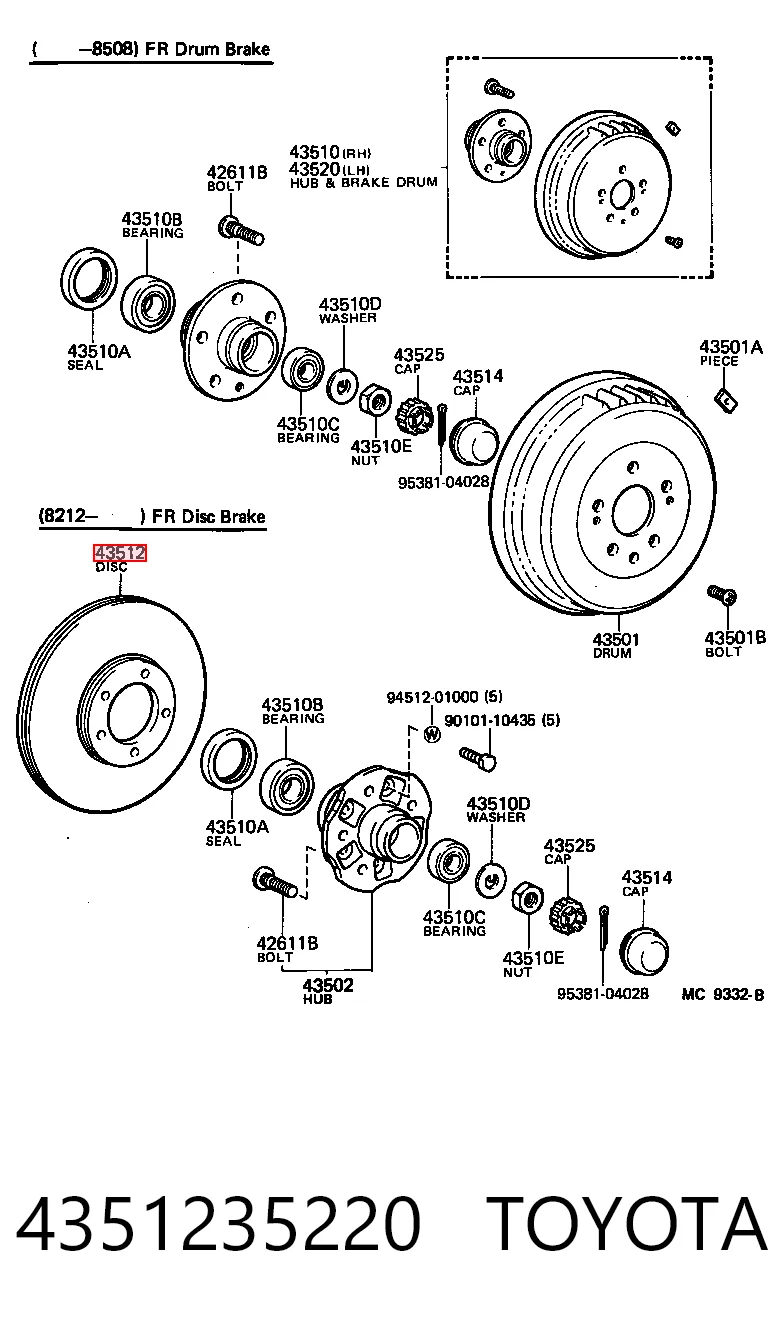 Disco de freno para Toyota Hiace H5