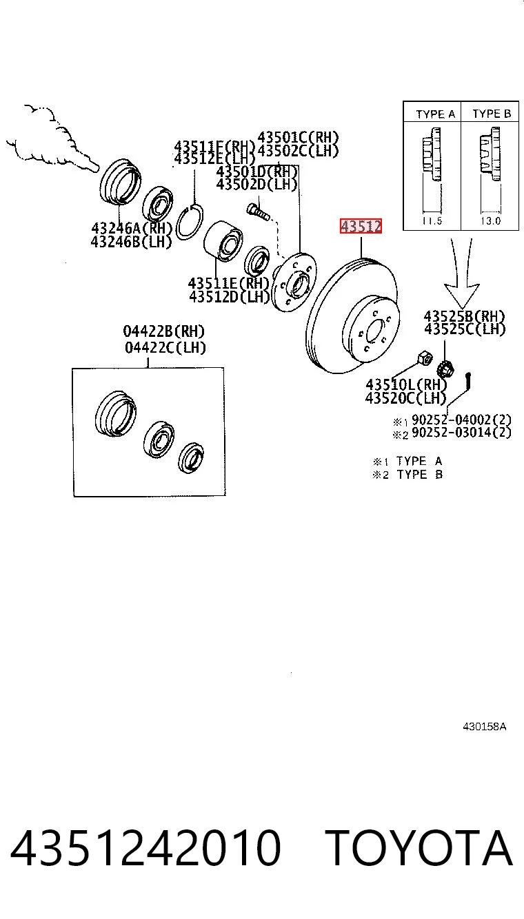 4351242010 Toyota Discos