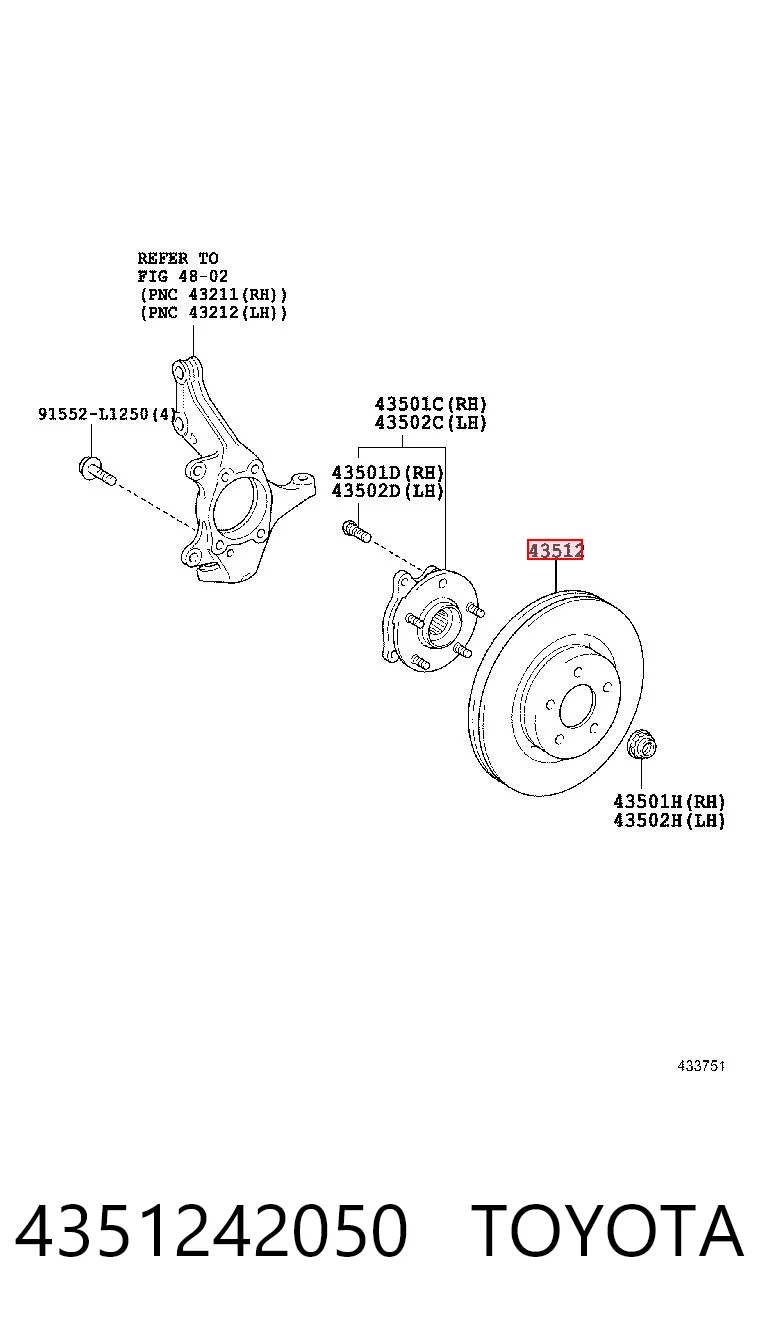 4351242050 Toyota Discos