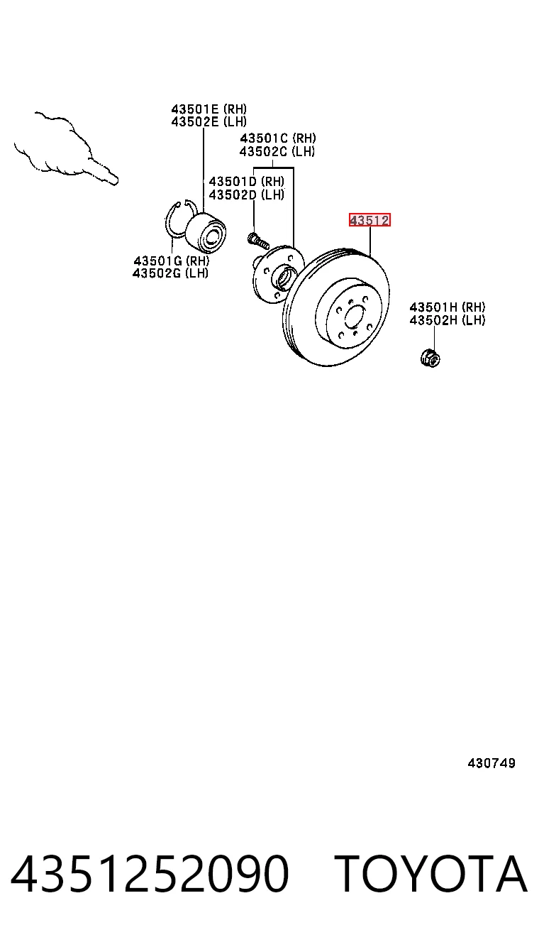 4351252090 Toyota Discos