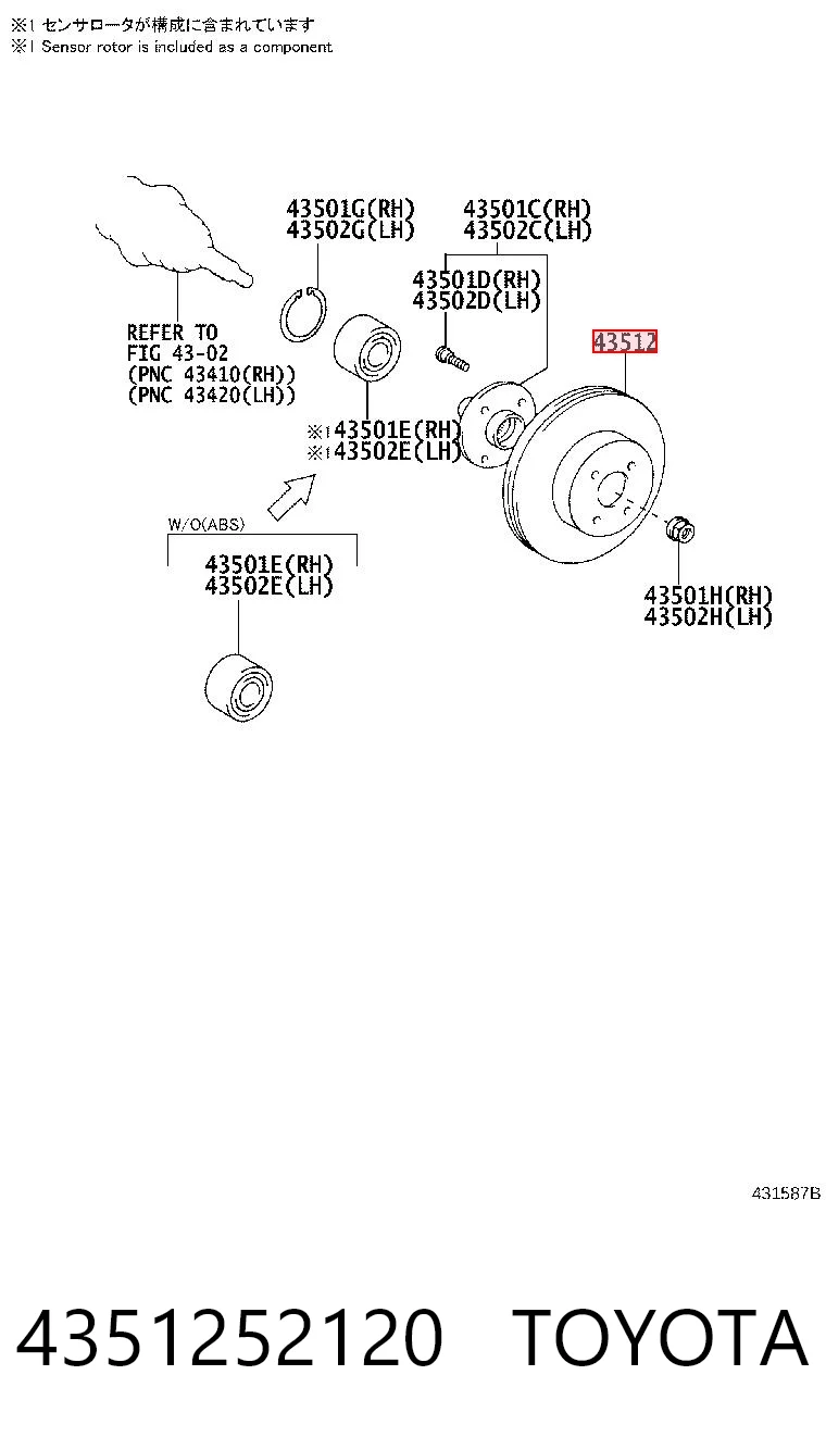 4351252120 Toyota Discos