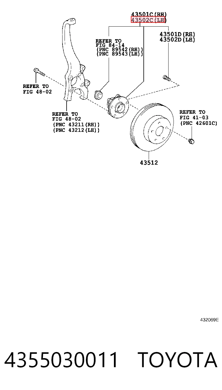 Buje de rueda para Lexus IS  (E2)