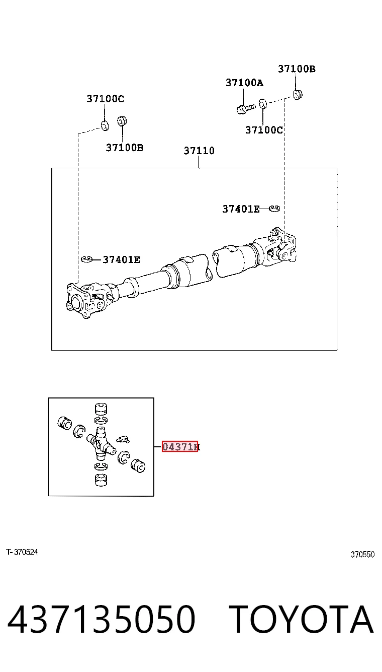 437135050 Toyota Cruceta transmision